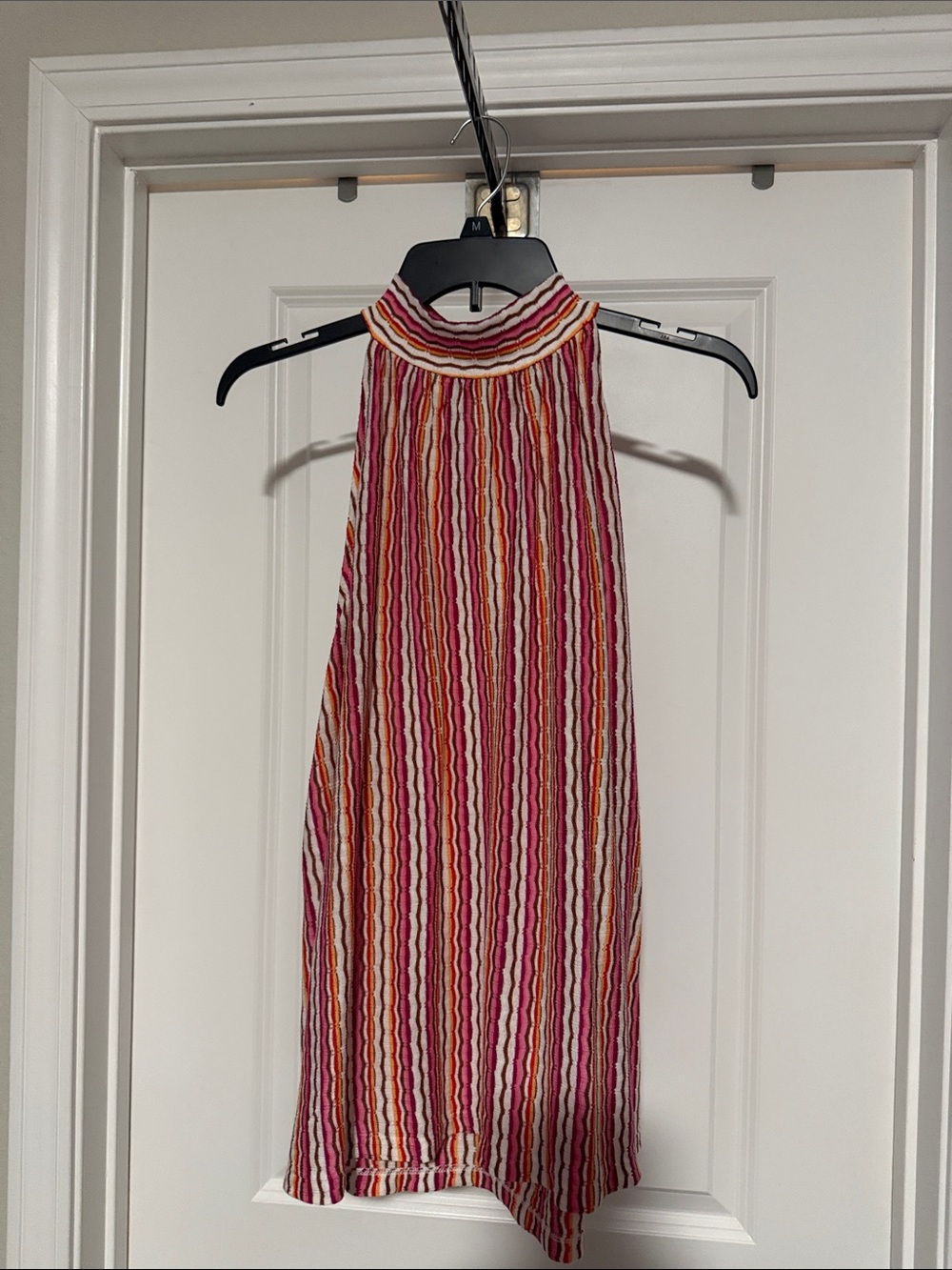LOFT Pink Multicolor Striped Halter Top